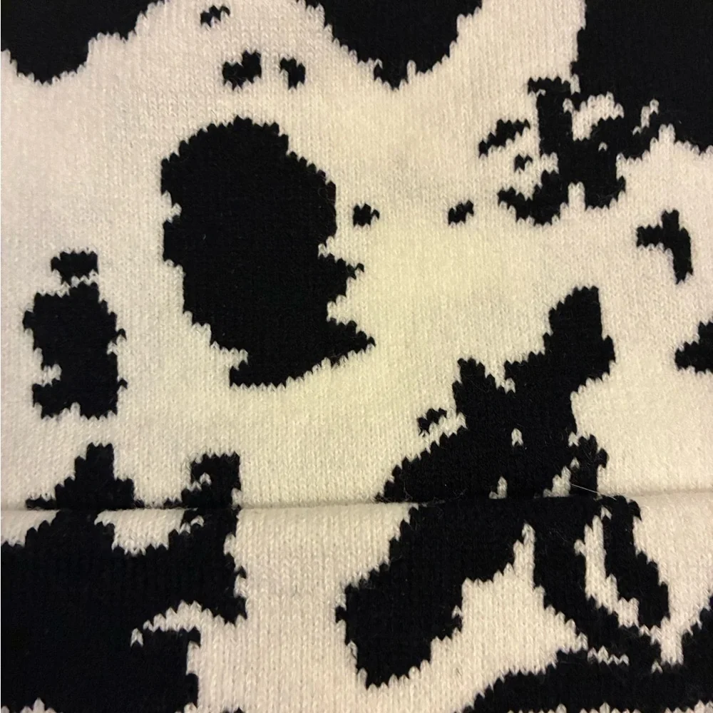 Black and White Printed Beanie